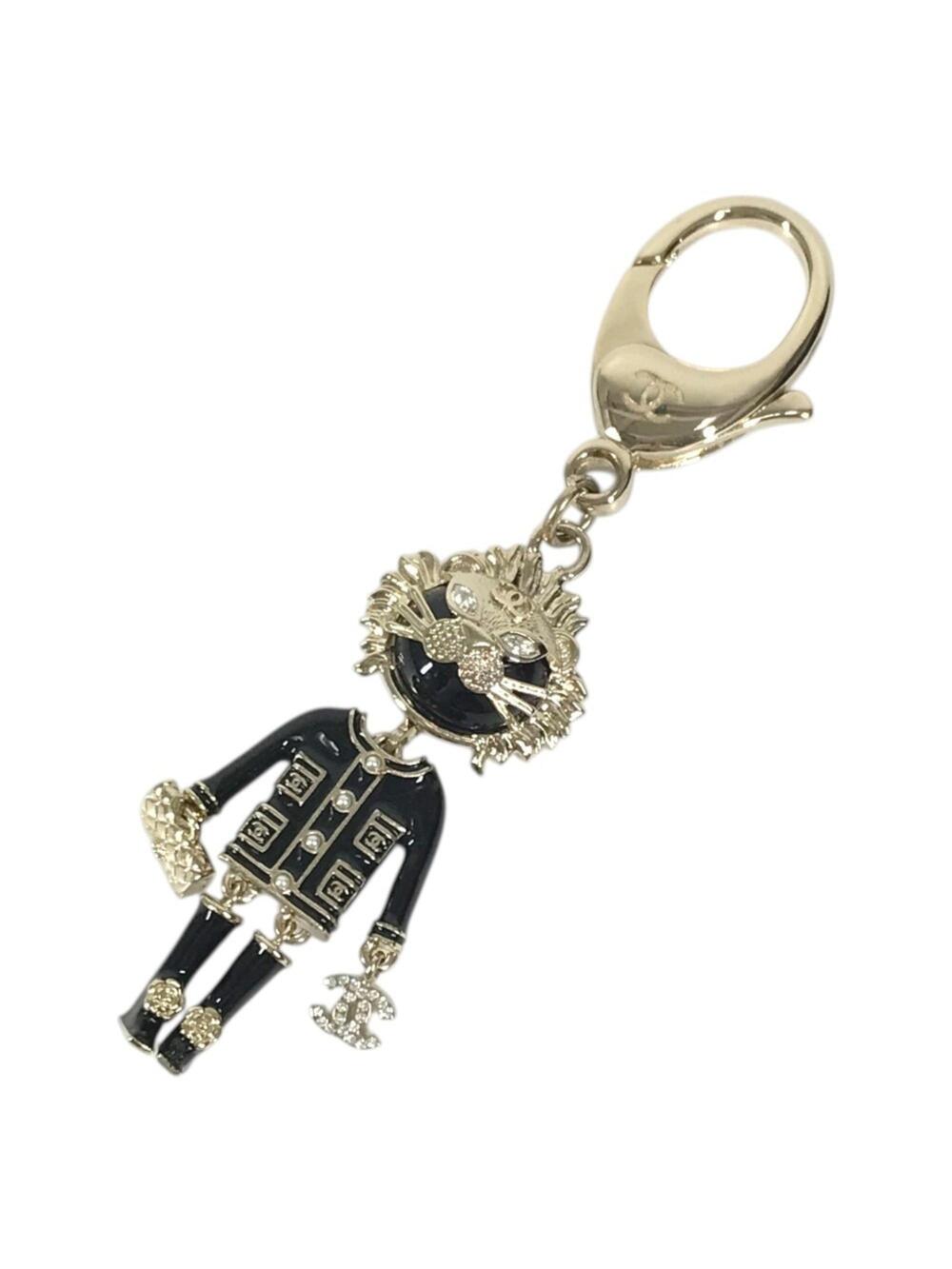 Chanel Charm Lion Camellia Metal Black #371430C86B